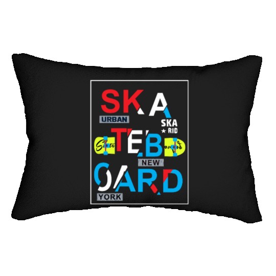 Urban Skateboard Typography New York Lumbar Pillows