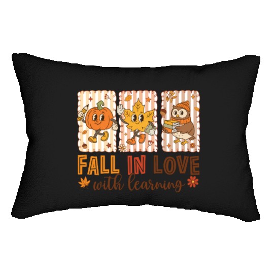 Fall In Love With Learning Cozy Autumn Pumpkin Lumbar Pillows