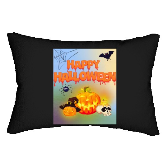 Happy Halloween Pumpkin Lantern Lumbar Pillows