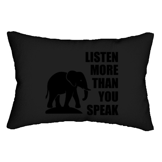 Listen More Than You Speak – Elephant Silhouette Lumbar Pillows