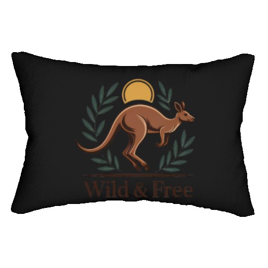 Kangaroo Embrace with Nature Motif Lumbar Pillows