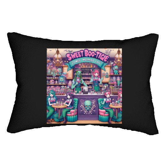 Sweet Boo-Tiqe Zombie Mermaid Cafe Lumbar Pillows