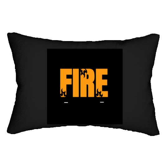 Fiery Abstract Flame Typography Design Lumbar Pillows