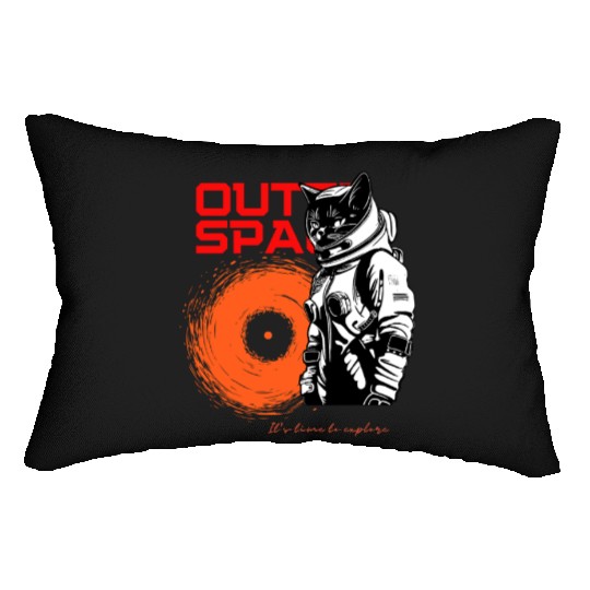 Space Cat Astronaut Adventure Lumbar Pillows