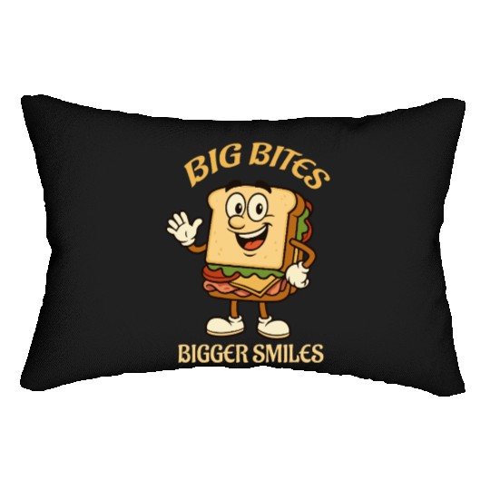 big bites bigger smiles - sandwich Lumbar Pillows