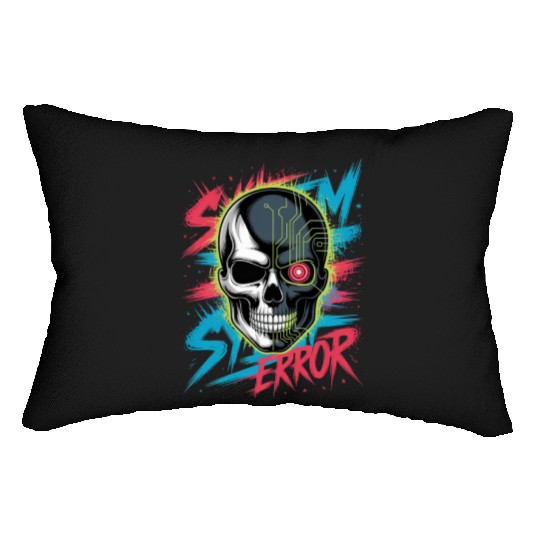 Cyber Skull Horror Graphic Lumbar Pillows Design