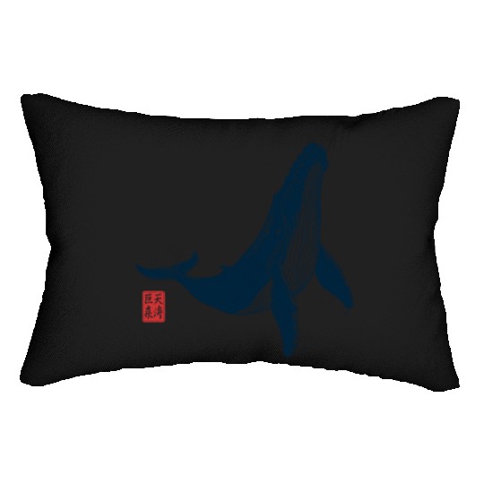 Big Whale Japanese Aesthetic Lumbar Pillows