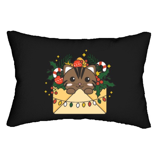 Cat Christmas Letter Winter Animals Cats Lumbar Pillows