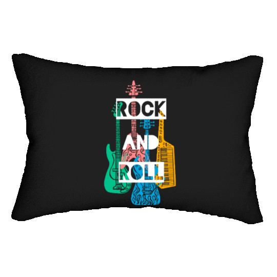 Rock and Roll Guitar Art Design Lumbar Pillows