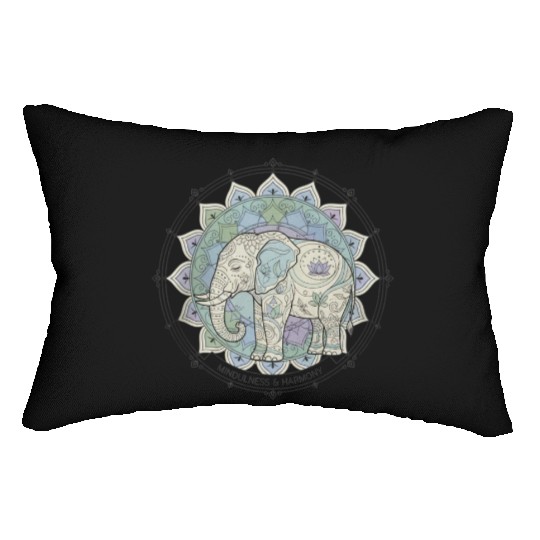 Elephant Mandala Mindfulness Design Lumbar Pillows