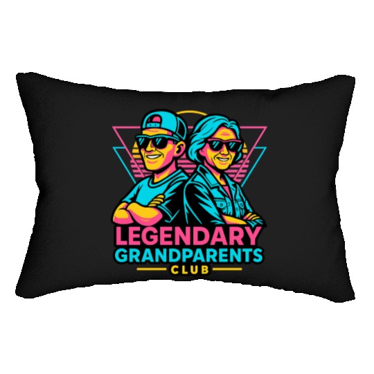 Legendary Grandparents Retro Neon Lumbar Pillows