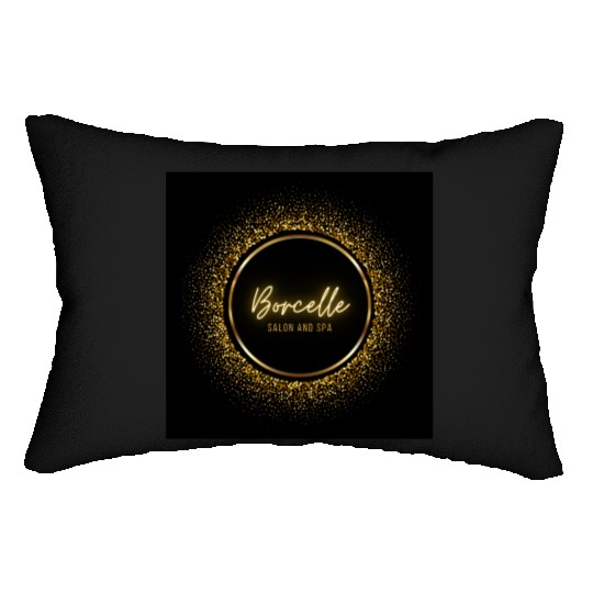 Elegant Gold Sparkle Salon Logo Lumbar Pillows