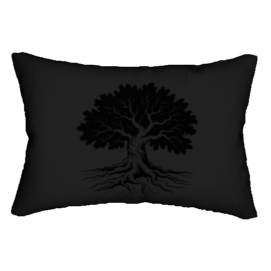 Elegant Tree of Life Silhouette Lumbar Pillows