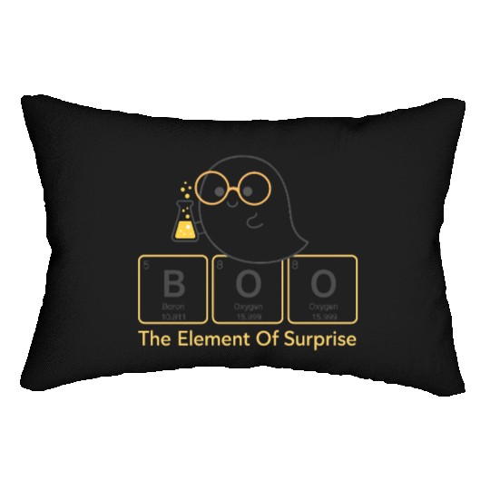 BOO - The Element of Surprise Cute Ghost Chemistr Lumbar Pillows