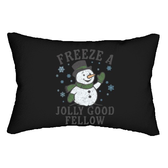 Frosty Snowman Jolly Greeting Design Lumbar Pillows