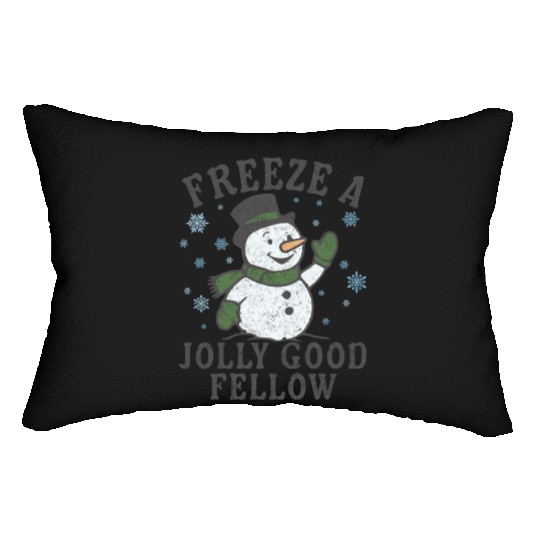Frosty Snowman Jolly Greeting Design Lumbar Pillows