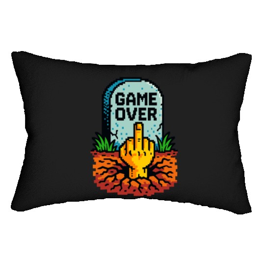 Retro Game Over Pixel Art Funny Gamer Design Lumbar Pillows