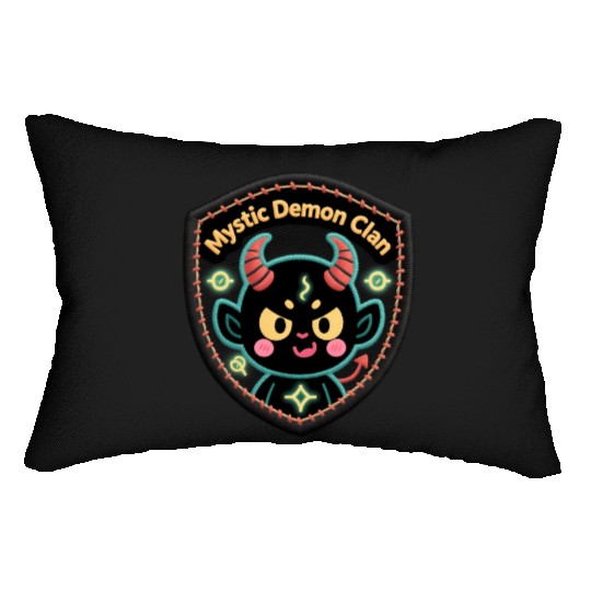 Mystic Demon Clan Embroidered Patch Lumbar Pillows