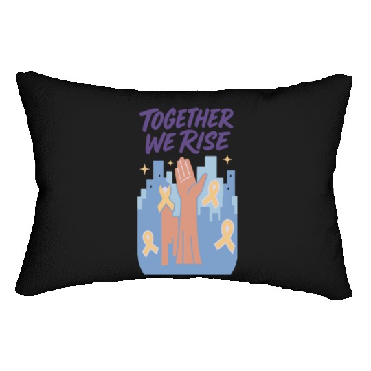 Together We Rise │ Childhood Cancer Awareness	 Lumbar Pillows