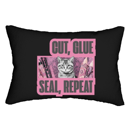 Decoupage Mantra Cut Glue Seal Repeat Cat Lumbar Pillows