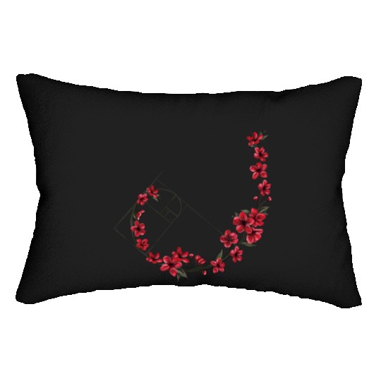 Floral Crescent Moon Design Lumbar Pillows