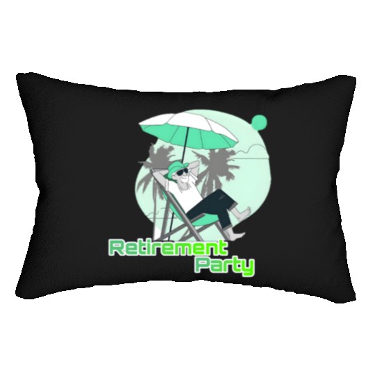 Relaxing Retirement Party Illustration Lumbar Pillows