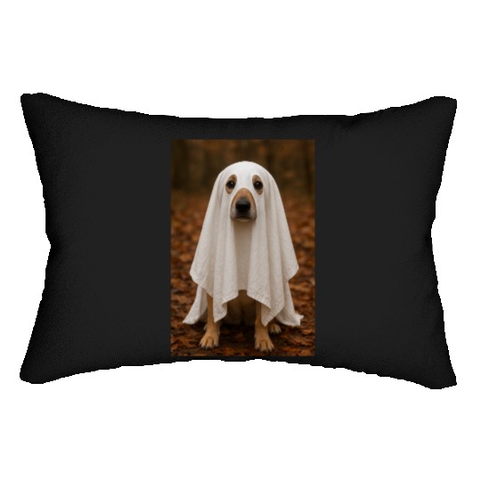 Autumn Forest Ghost Dog Tapestry Lumbar Pillows
