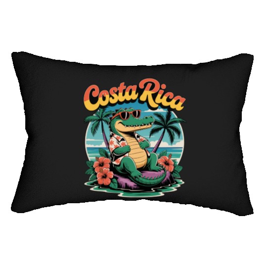 Costa Rica Tropical Crocodile Design Lumbar Pillows