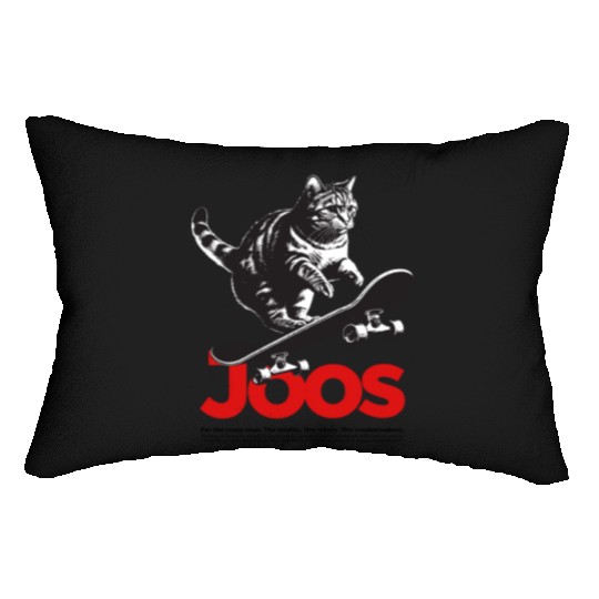 Cool Skateboard CAT with cute Boy Name JOOS Lumbar Pillows