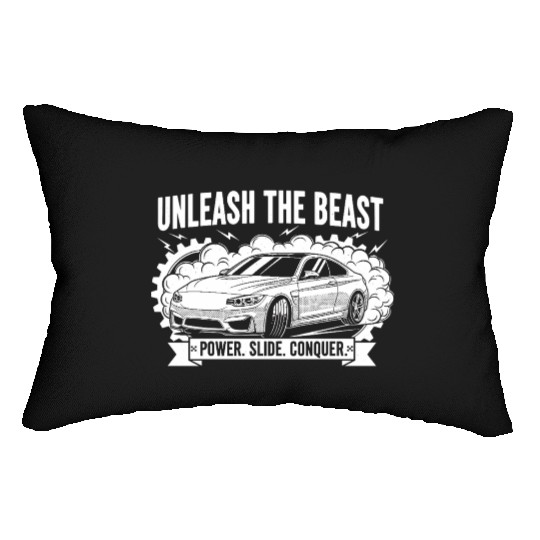 Unleash the Beast Drift Car Design Lumbar Pillows