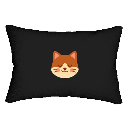 Minimal Cat Face – Cute Kitty Lumbar Pillows