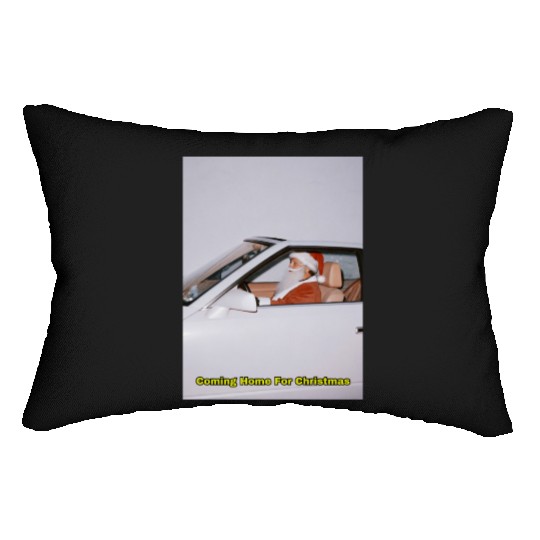 Santa's Joyful Ride Card Design Lumbar Pillows