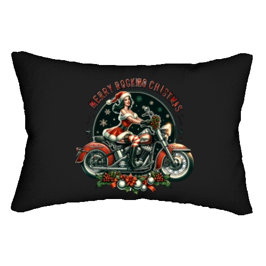Rocking Christmas Girl Lumbar Pillows