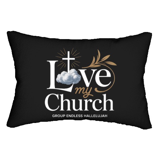 I Love My Church Cross Christian Streetwear Lumbar Pillows