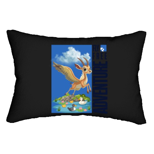 Flying Mythical Waterfowl with Adventure Theme Lumbar Pillows