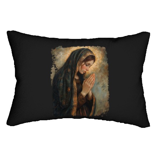 Saint Mary Praying Mother of Jesus Lumbar Pillows