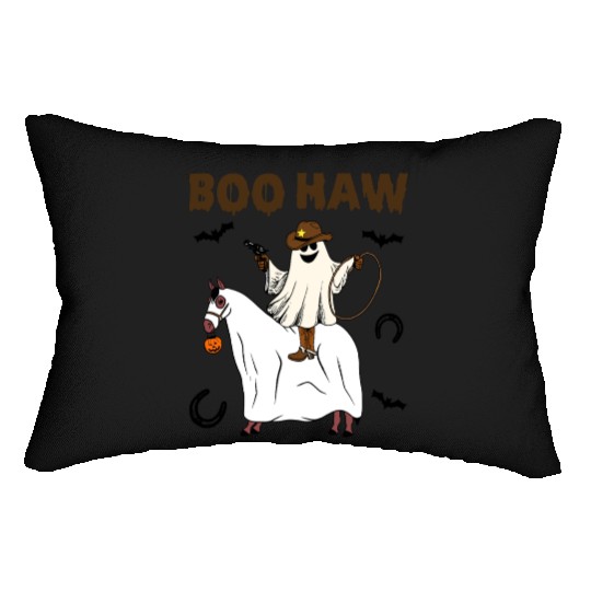 Boo Haw Halloween Ghost Cowboy Western Lumbar Pillows