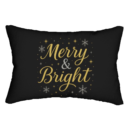 Festive Merry and Bright Holiday Design Lumbar Pillows