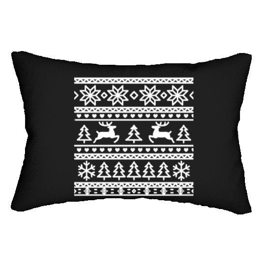 Festive Winter Wonderland Pattern Lumbar Pillows