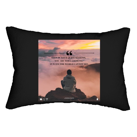 Quiet Seasons Growth Inspirational Quote Lumbar Pillows