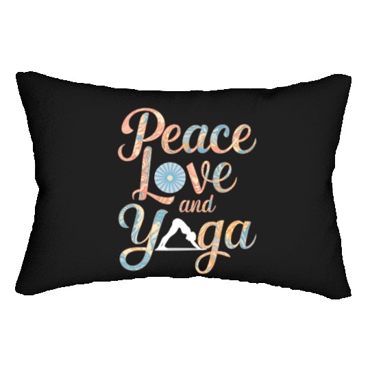 Peace Love and Yoga Motivational Design Lumbar Pillows