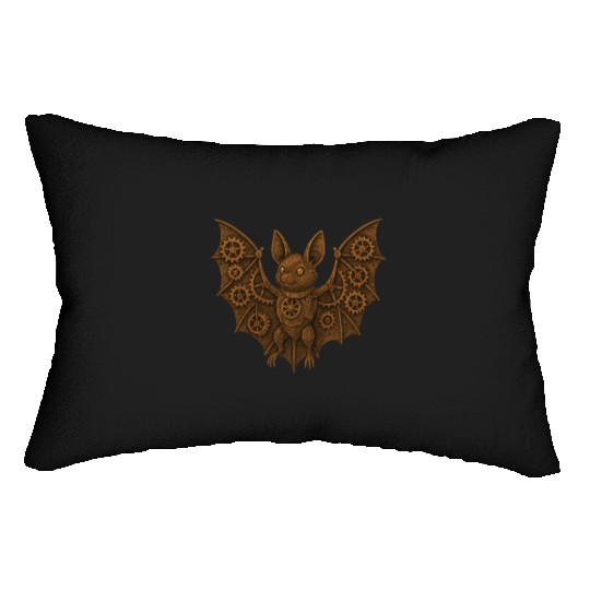 Steampunk Bat Character Illustration Lumbar Pillows