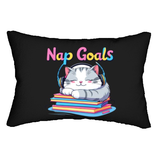 Cute Cat Nap Goals Design Lumbar Pillows
