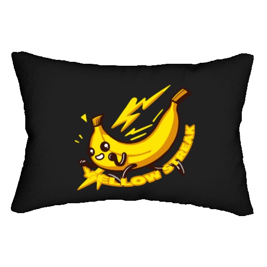 kawaii banana electric shock Lumbar Pillows