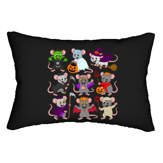 Cute Mice Halloween Costume Funny Trick or Treat Lumbar Pillows