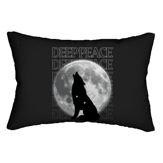Wolf Howling at Full Moon Design Lumbar Pillows