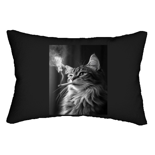 I Love Cats Smoking Meme Funny Humor Lumbar Pillows