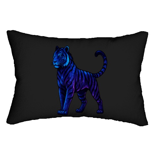 Celestial Galaxy Tiger Illustration Lumbar Pillows