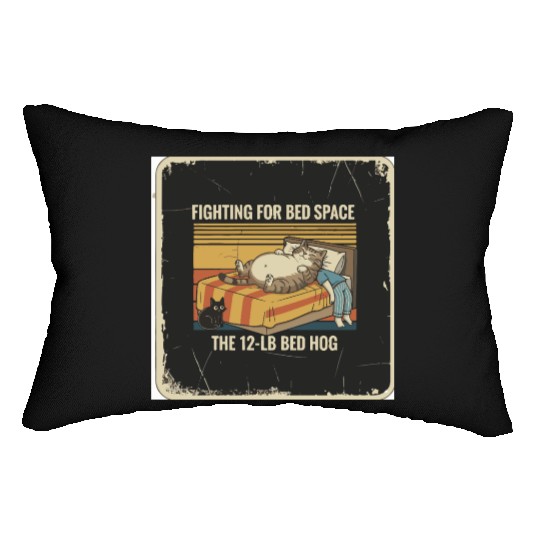 Fighting for Bed Space Cat Design Lumbar Pillows