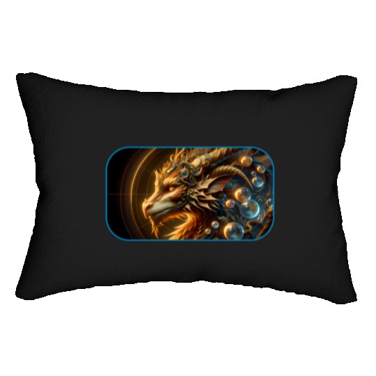 Fantasy Orb Dragon Logo Lumbar Pillows